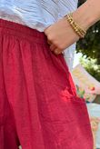 Sandbar Linen Blend Bloom Barrel Pant Rioja